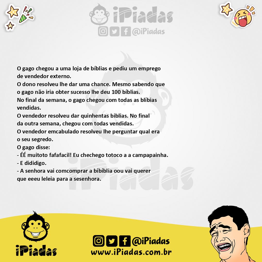 Ilustração da piada O GAGO VENDEDOR no iPiadas