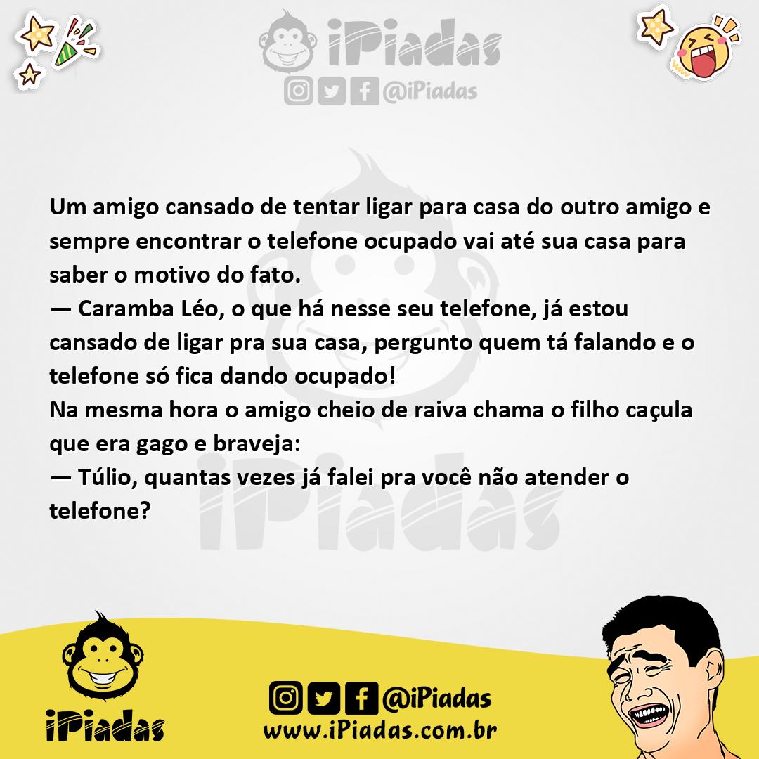 Ilustração da piada Telefone Ocupado no iPiadas