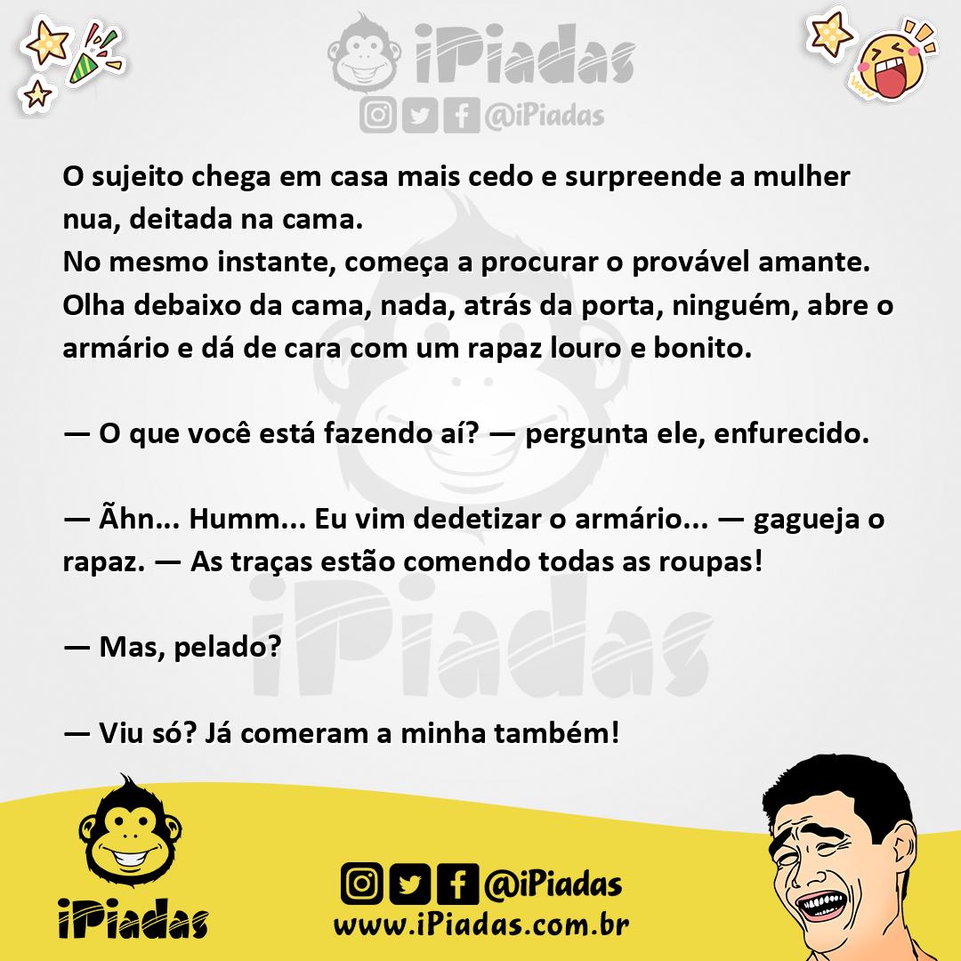 Ilustração da piada Traças na Casa no iPiadas