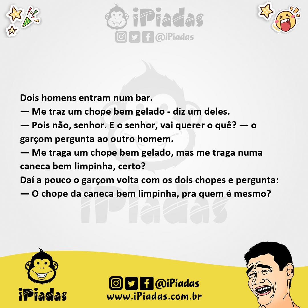 Ilustração da piada Chope Gelado no iPiadas