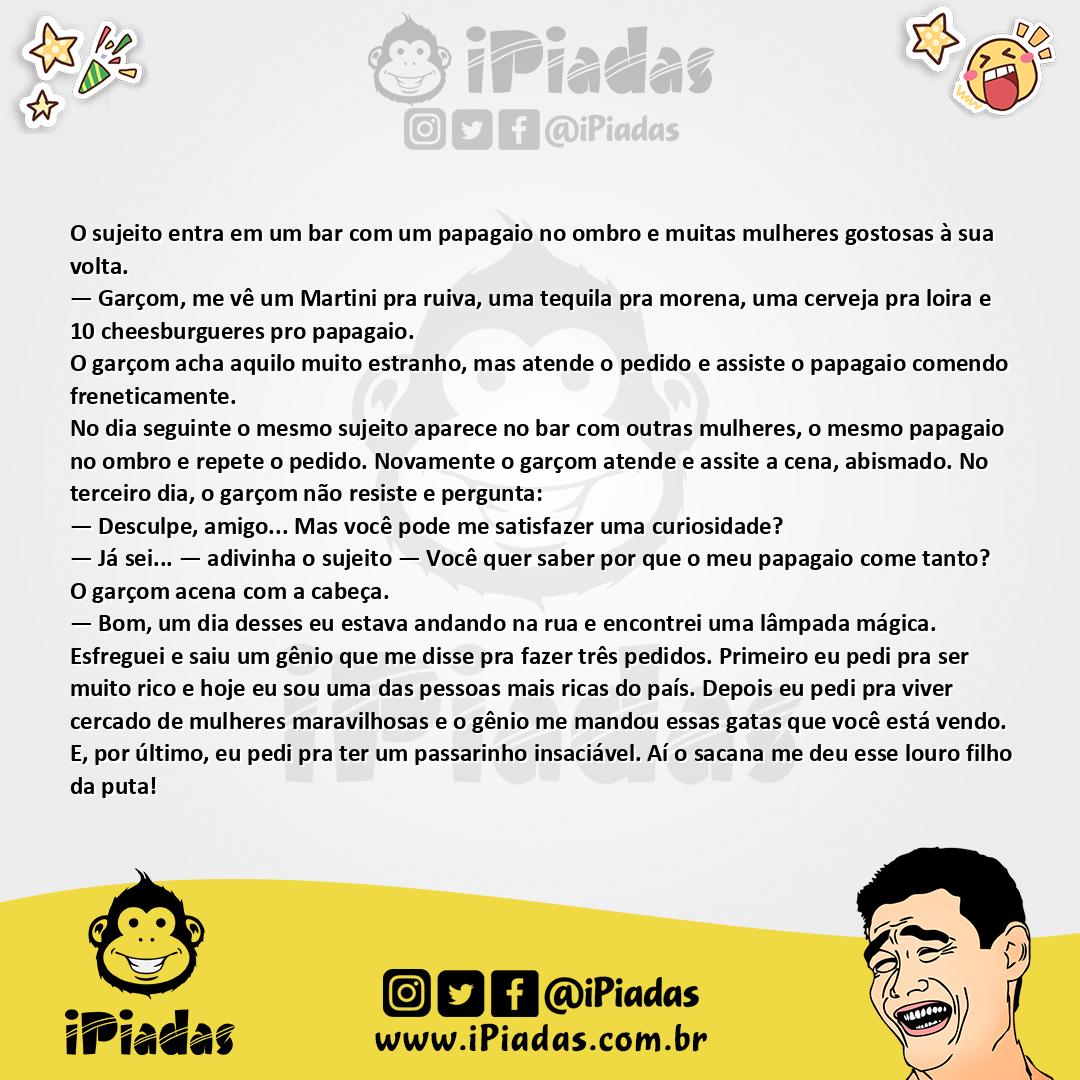 Ilustração da piada Fome do Papagaio no iPiadas