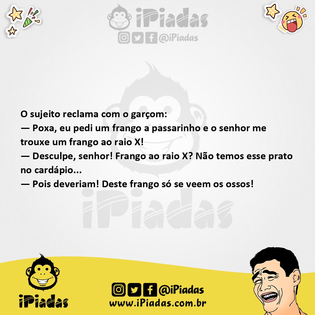 Ilustração da piada Frango ao Raio X no iPiadas