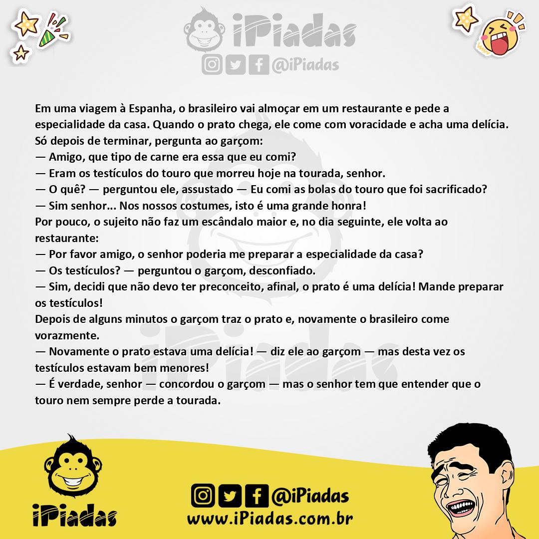 Ilustração da piada Testículos de Touro no iPiadas