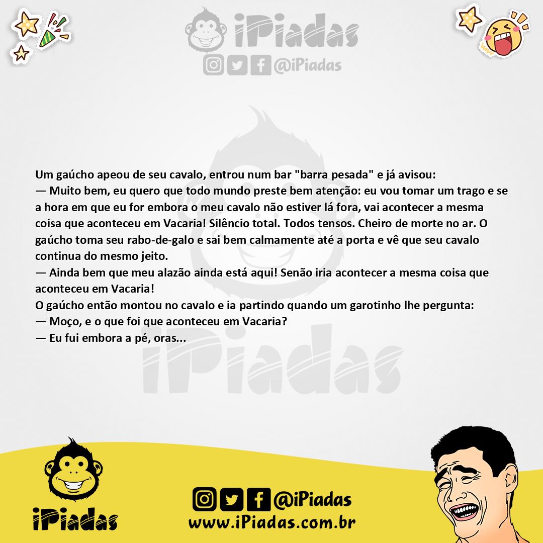 Ilustração da piada Ameaça do Gaúcho no iPiadas