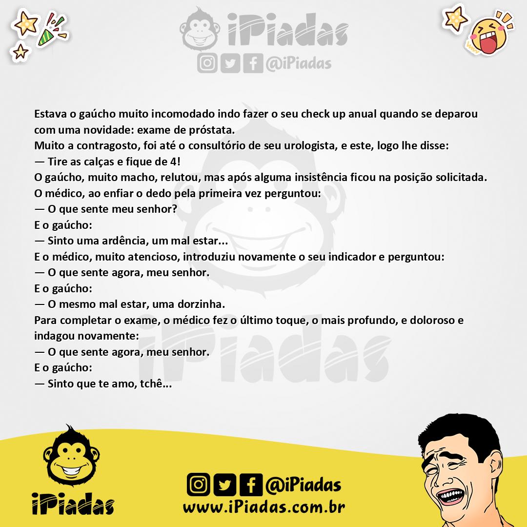 Ilustração da piada Exame de Próstata no iPiadas