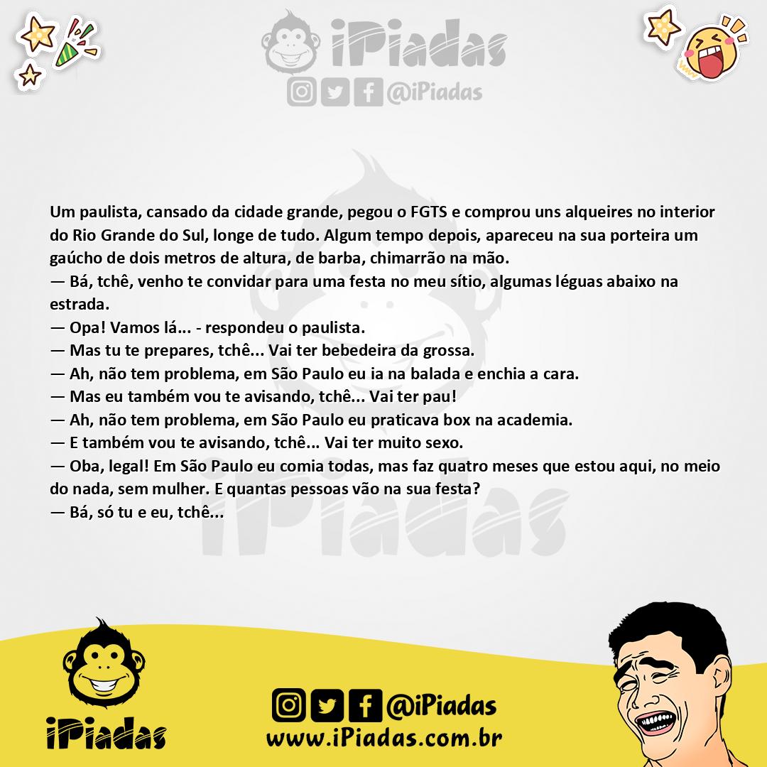 Ilustração da piada Festa do Gaúcho no iPiadas