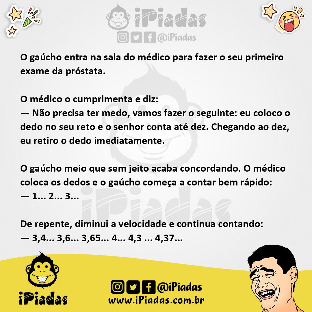 Ilustração da piada O gaúcho na sala do médico no iPiadas