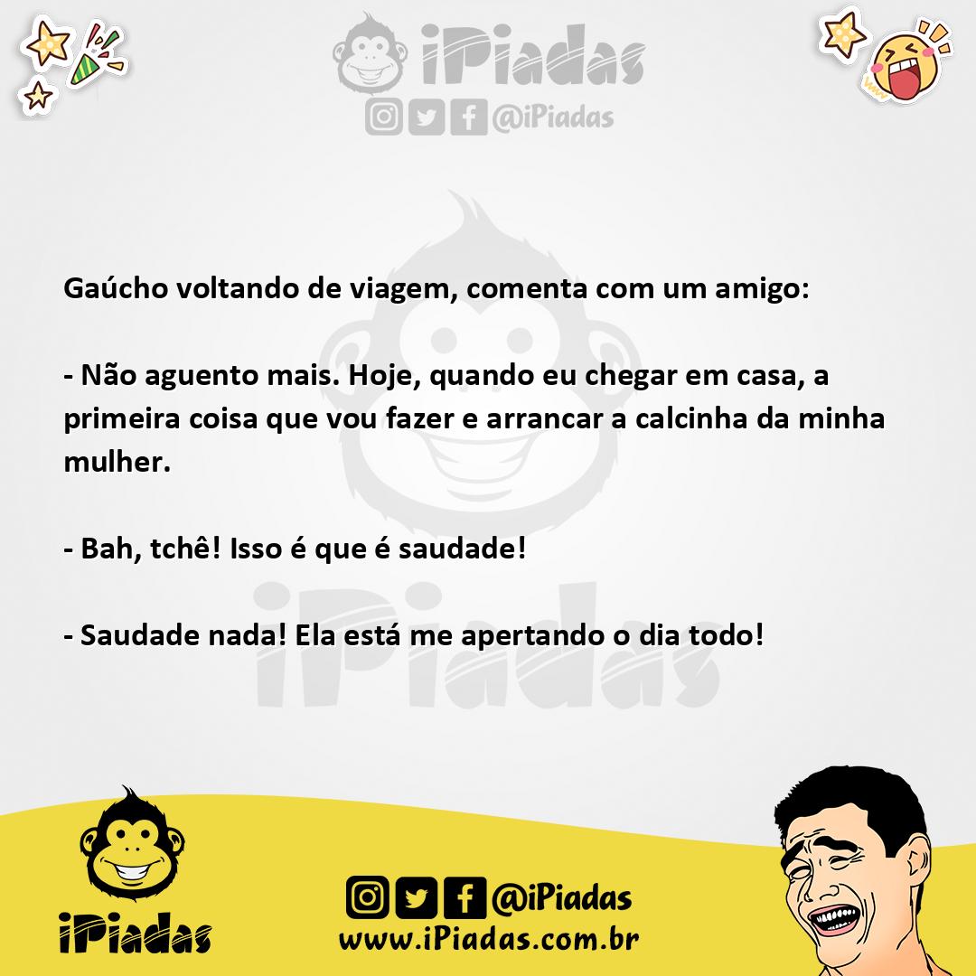 Ilustração da piada Saudade Nada no iPiadas