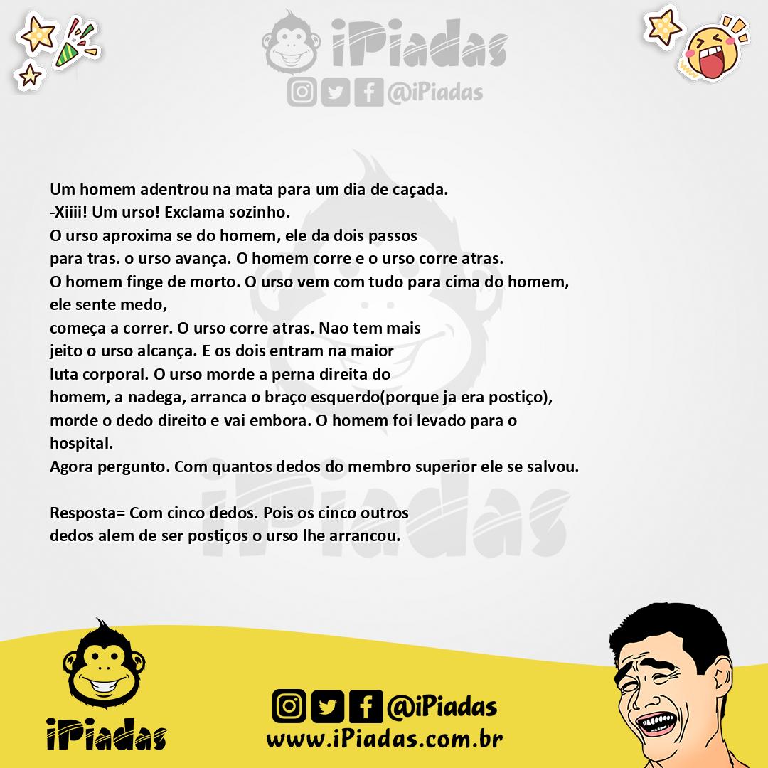 Ilustração da piada A caçada no iPiadas