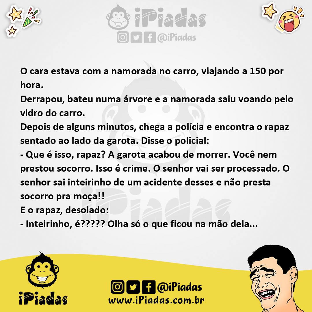 Ilustração da piada Acidente a 150km/h no iPiadas