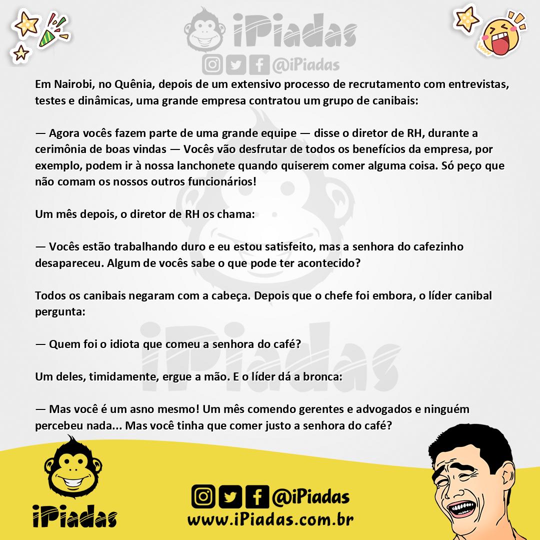 Ilustração da piada Canibais No Escritorio no iPiadas