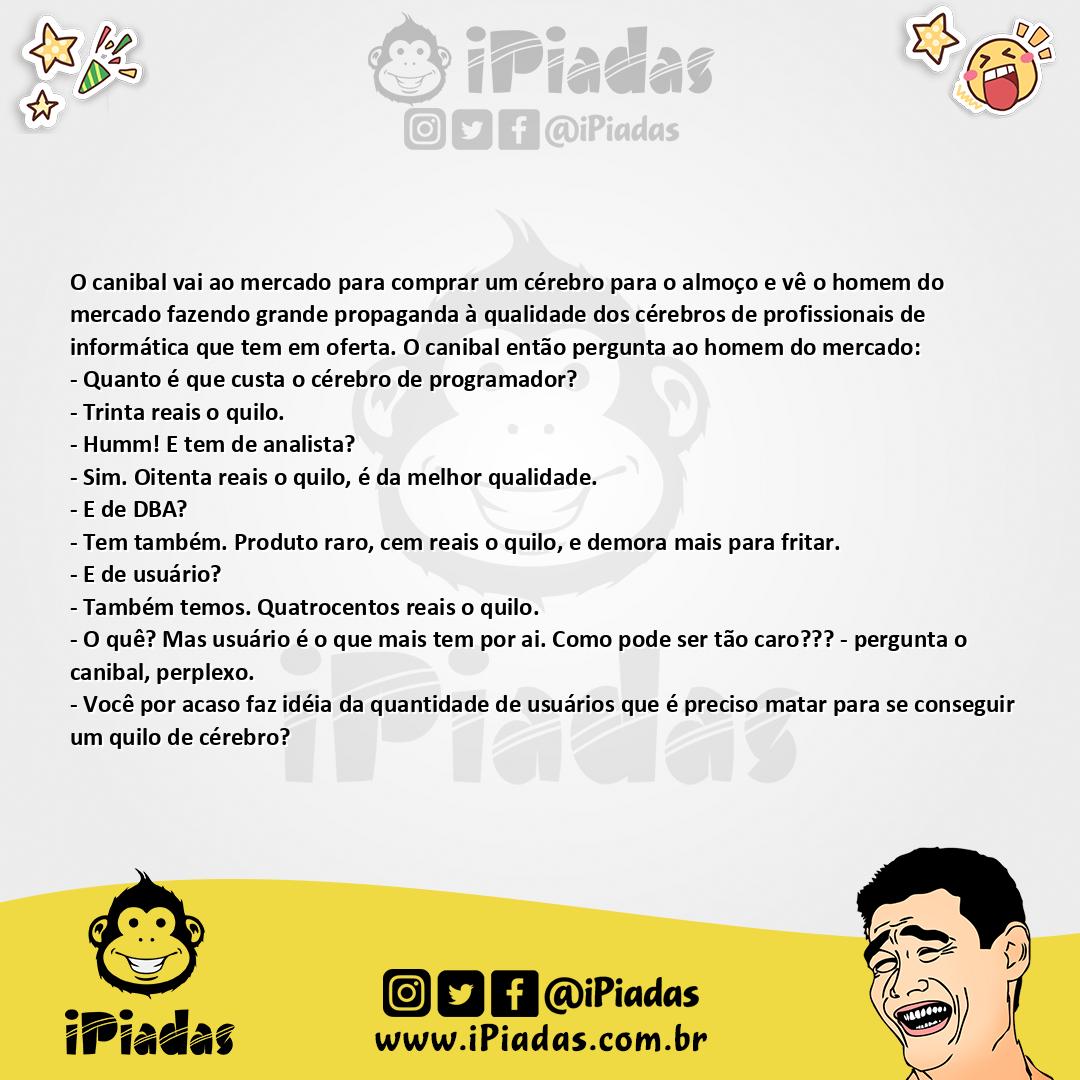 Ilustração da piada Canibal no mercado no iPiadas