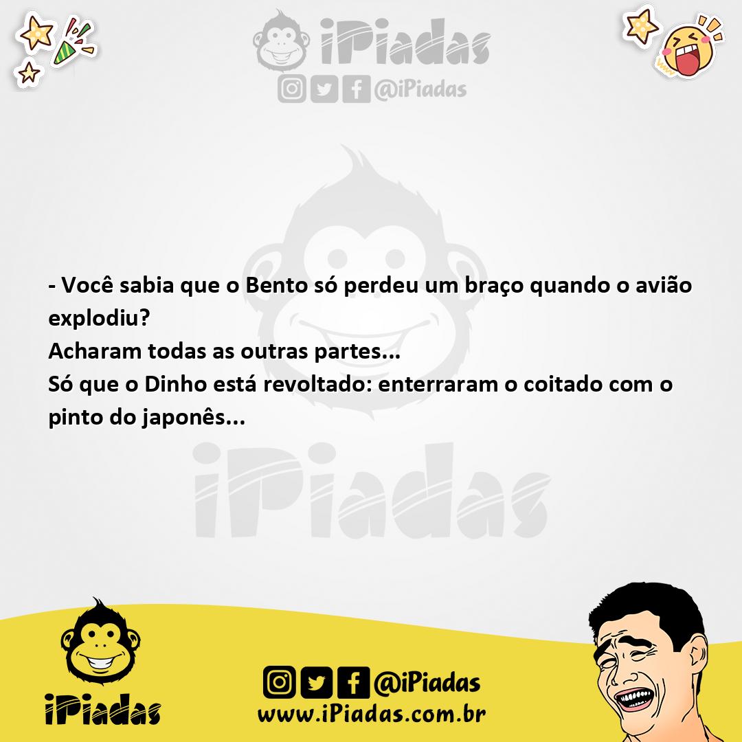 Ilustração da piada Dinho revoltado no iPiadas