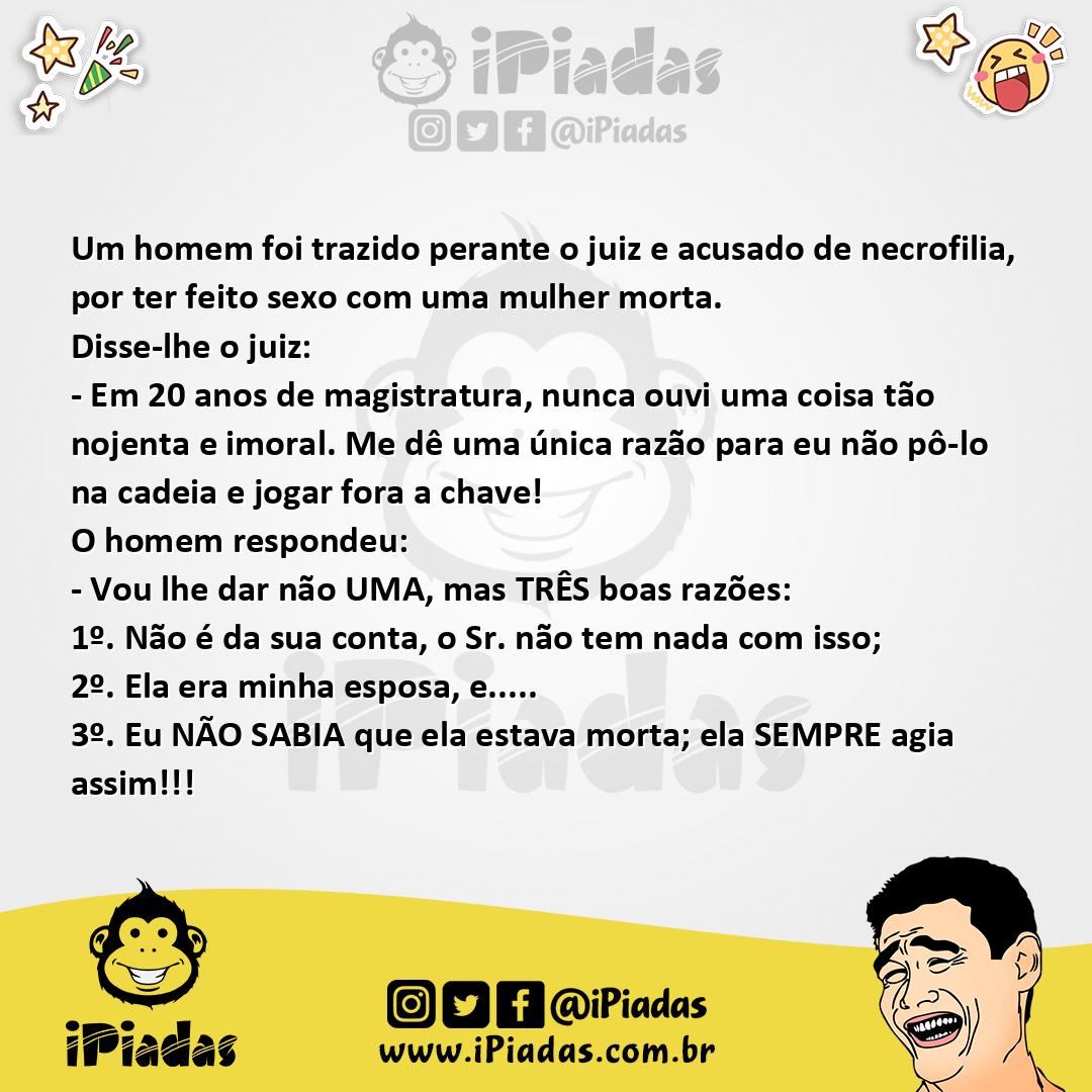 Ilustração da piada Motivos justos no iPiadas
