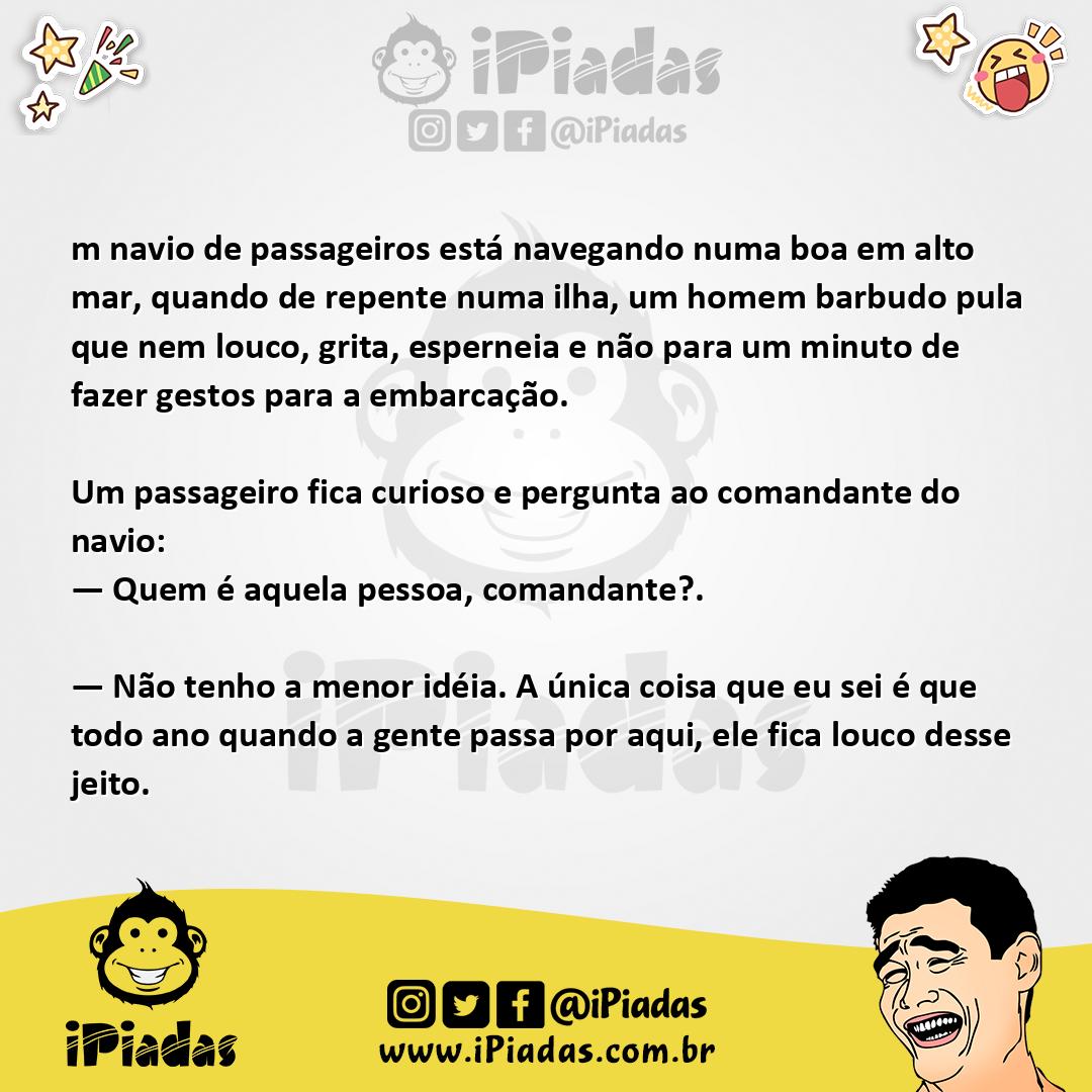 Ilustração da piada Náufrago no iPiadas