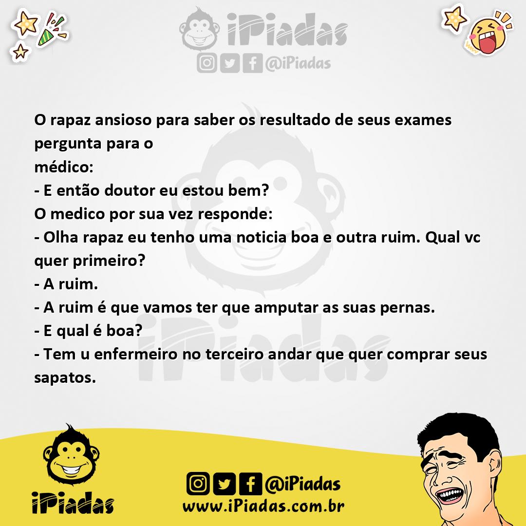 Ilustração da piada Notícia ruim e boa no iPiadas