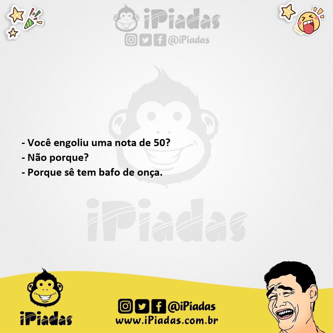 Ilustração da piada Nota de 50 no iPiadas