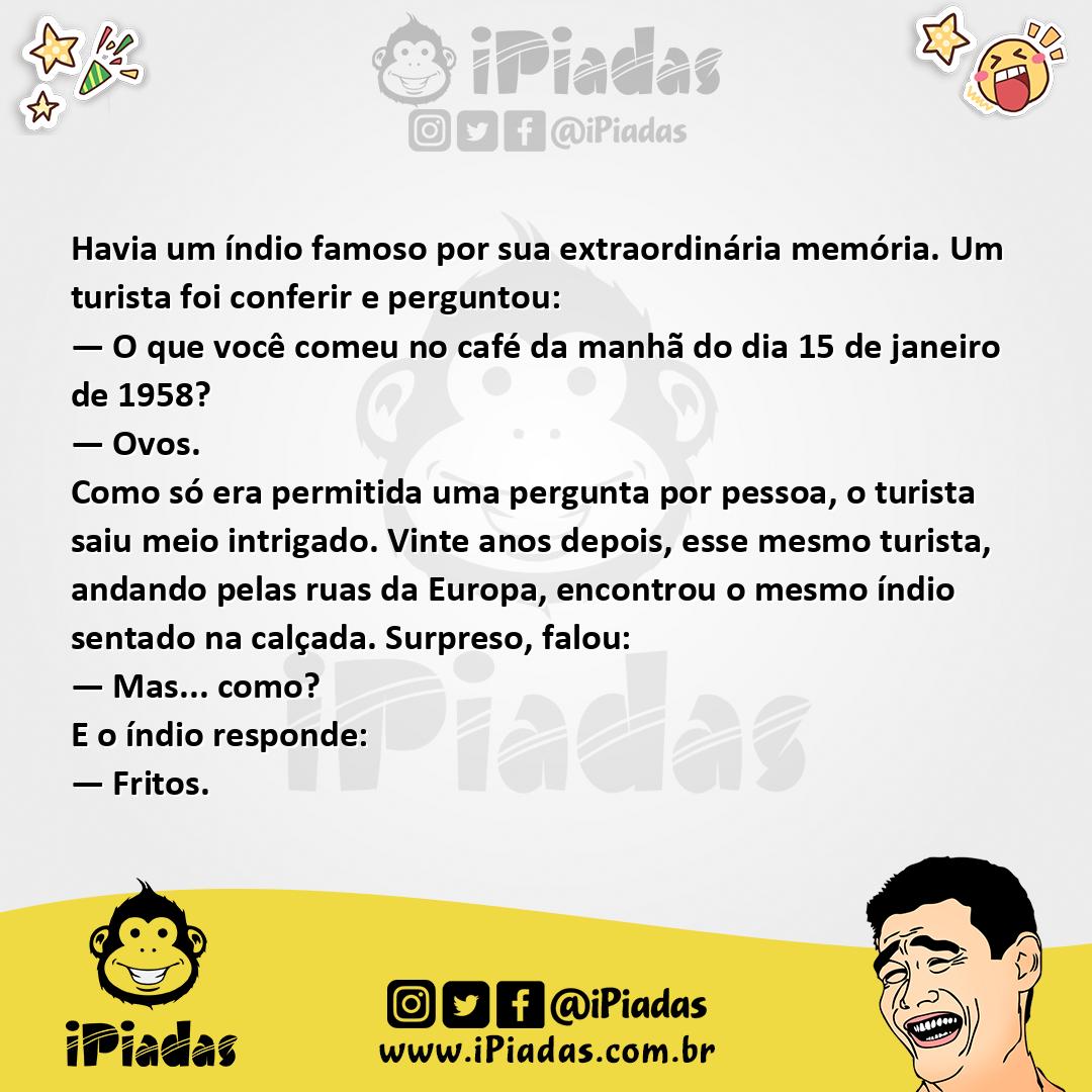 Ilustração da piada Memória do Índio no iPiadas