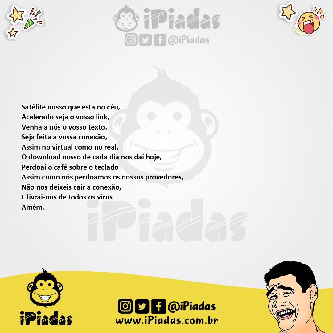 Ilustração da piada Oração do Viciado na Net no iPiadas
