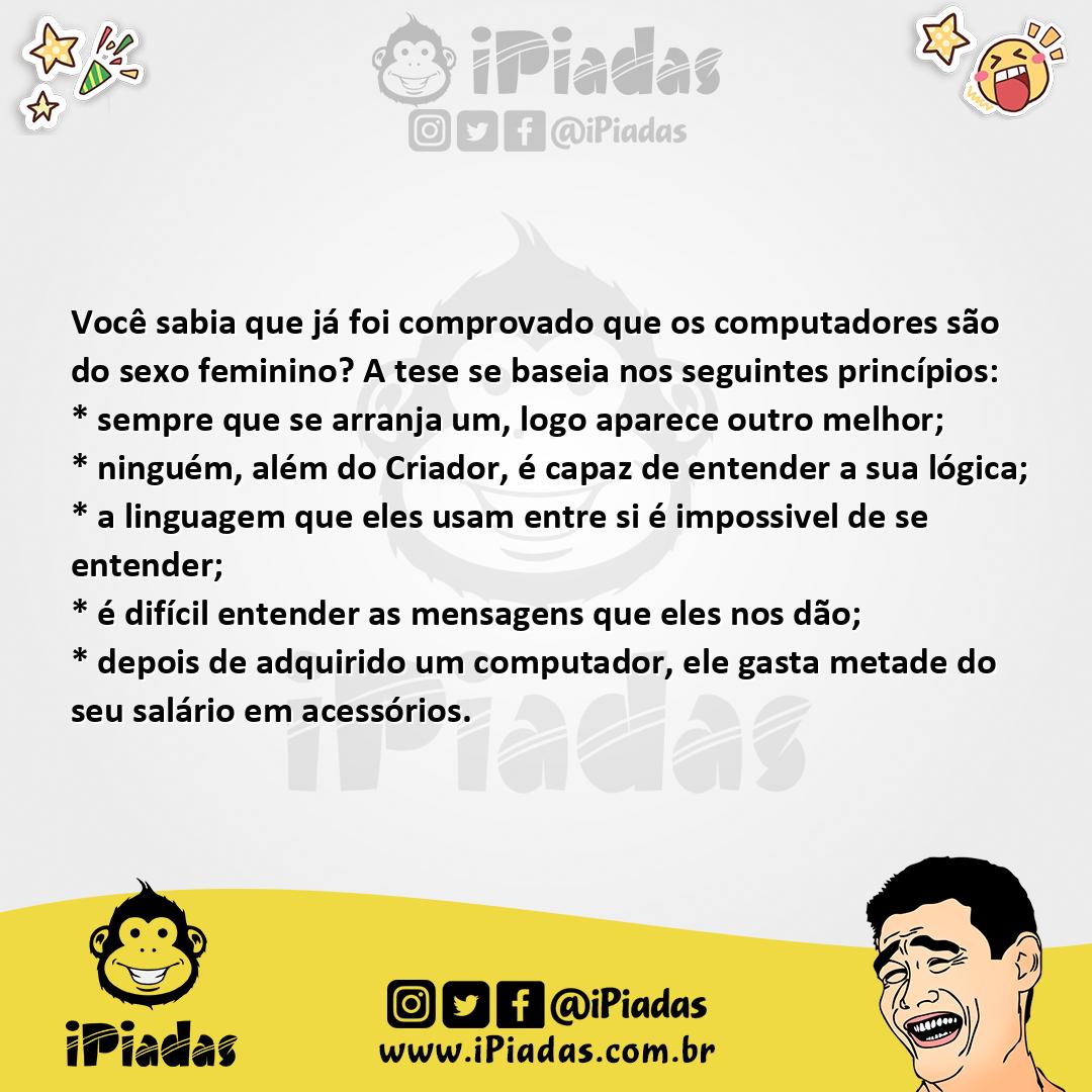 Ilustração da piada Sexo dos computadores no iPiadas