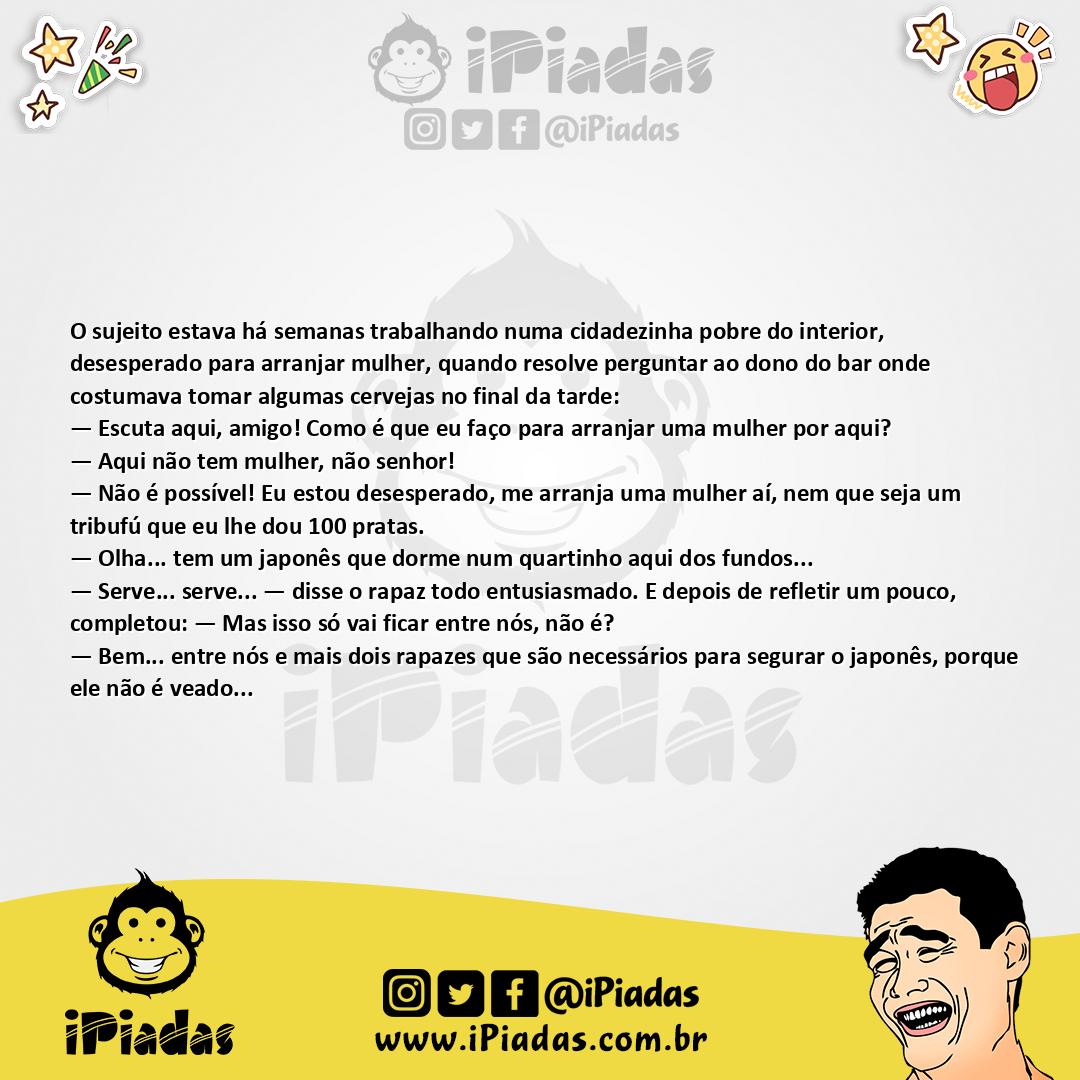 Ilustração da piada Cidade Sem Mulheres no iPiadas