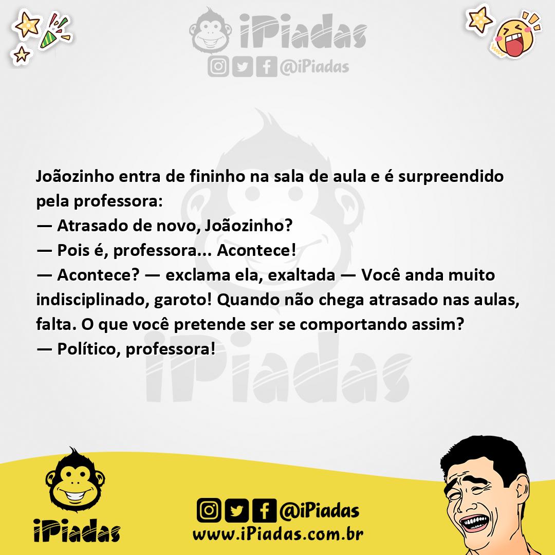 Ilustração da piada Atrasado Novamente no iPiadas