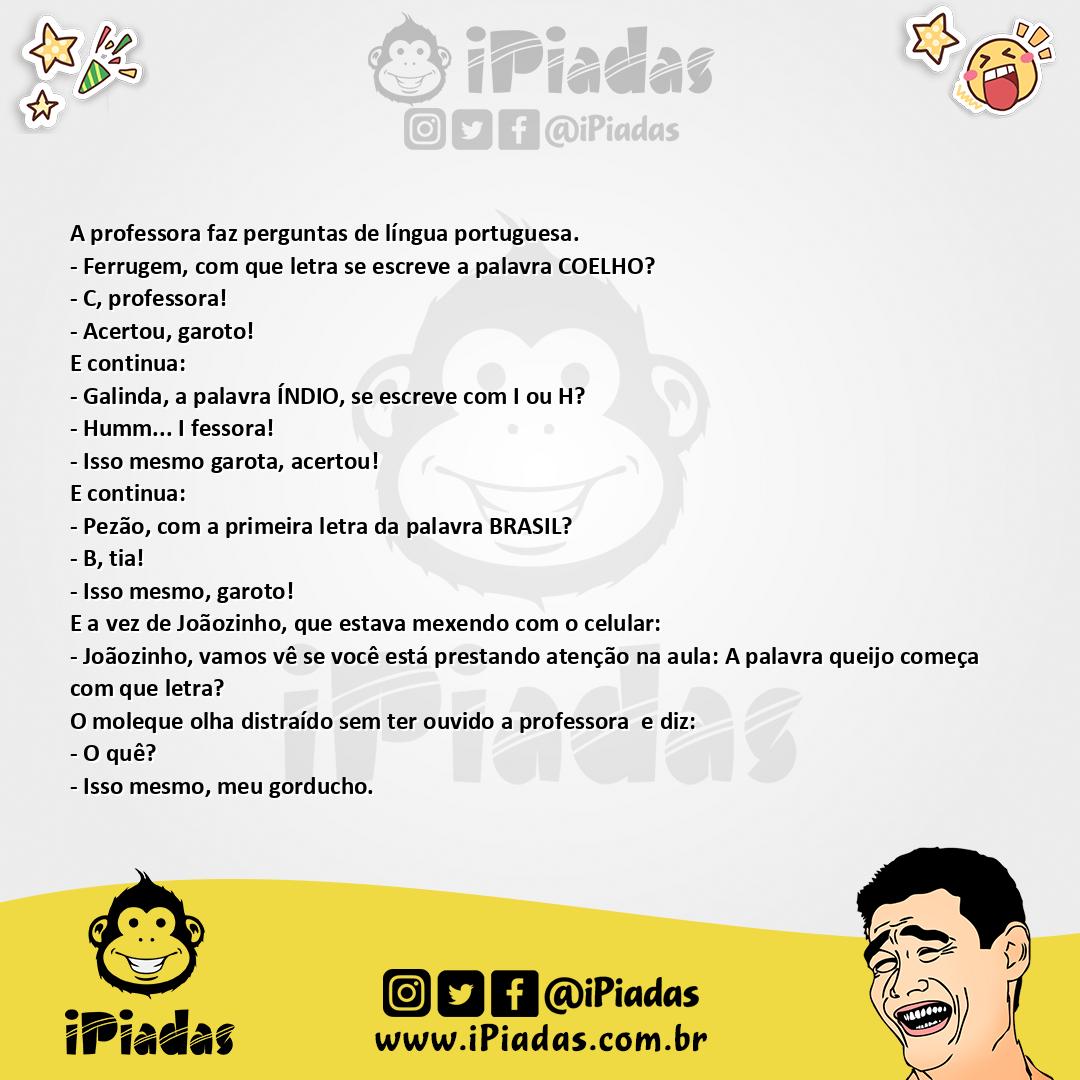 Ilustração da piada Aula de Português no iPiadas