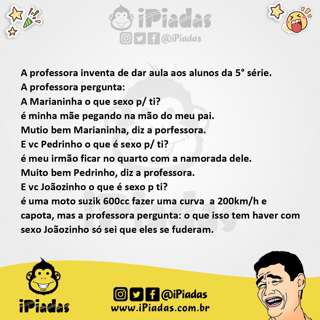 Ilustração da piada Aula de Sexologia no iPiadas