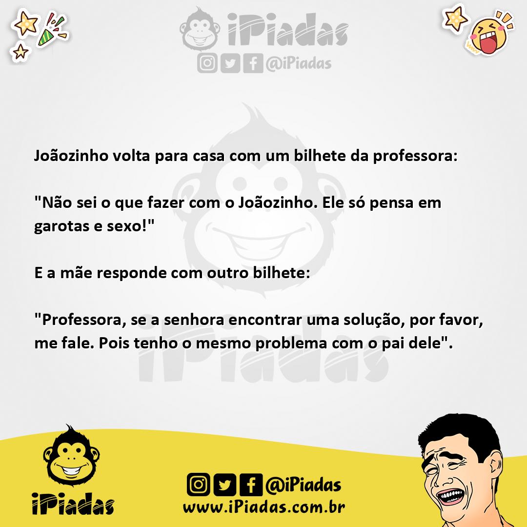 Bilhete do Joãozinho Piadas Engraçadas