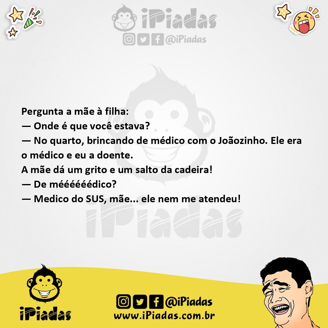 Ilustração da piada Brincando de Médico no iPiadas