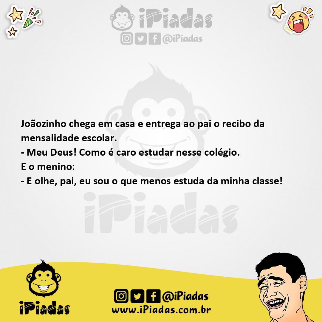 Ilustração da piada Colégio caro de estudar no iPiadas