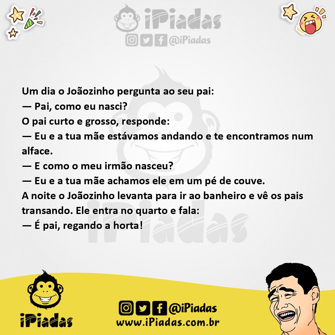Ilustração da piada Como Nasci? no iPiadas