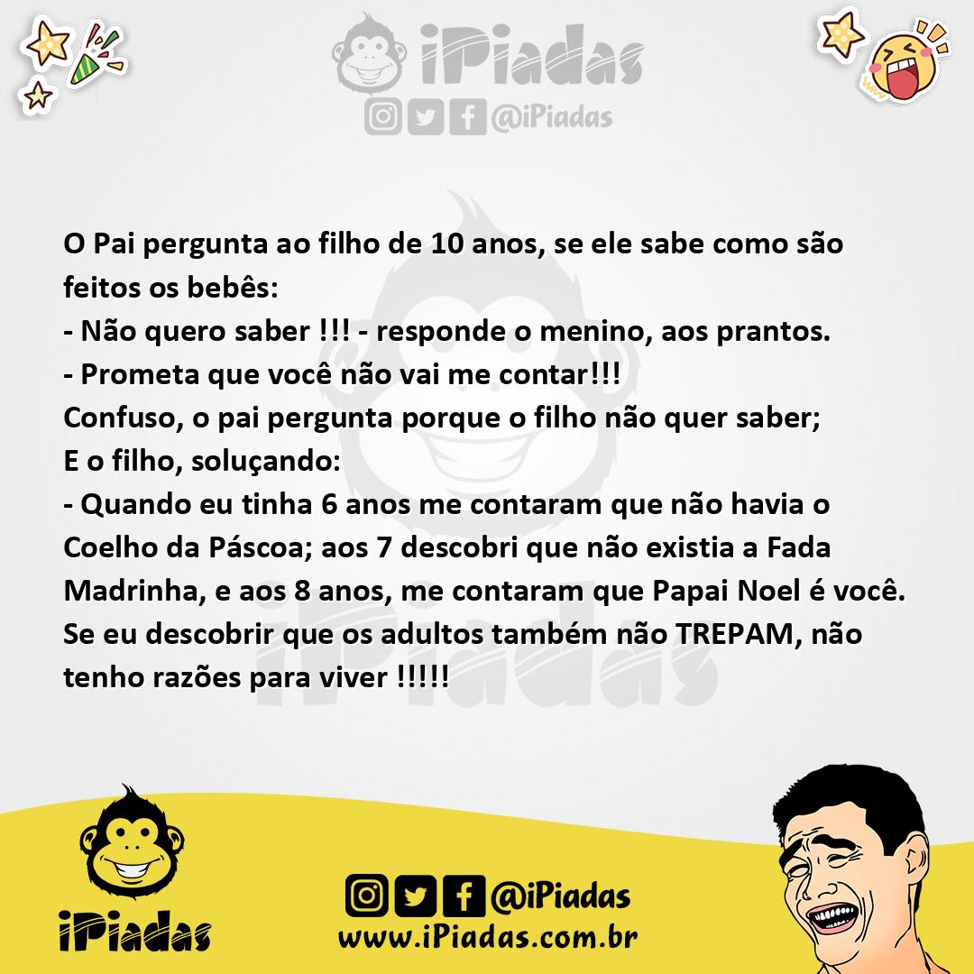 Ilustração da piada Como viemos ao mundo no iPiadas