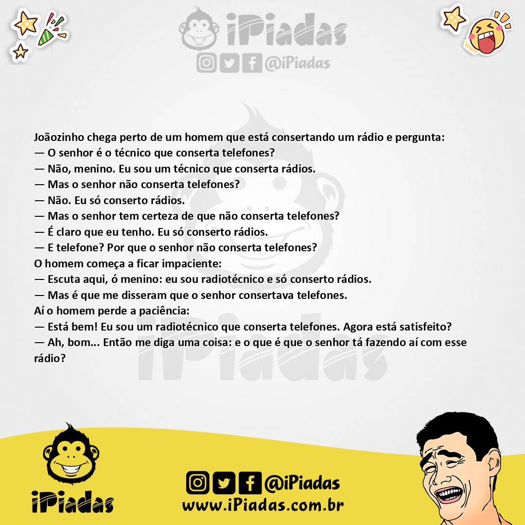 Ilustração da piada Consertando um Rádio no iPiadas