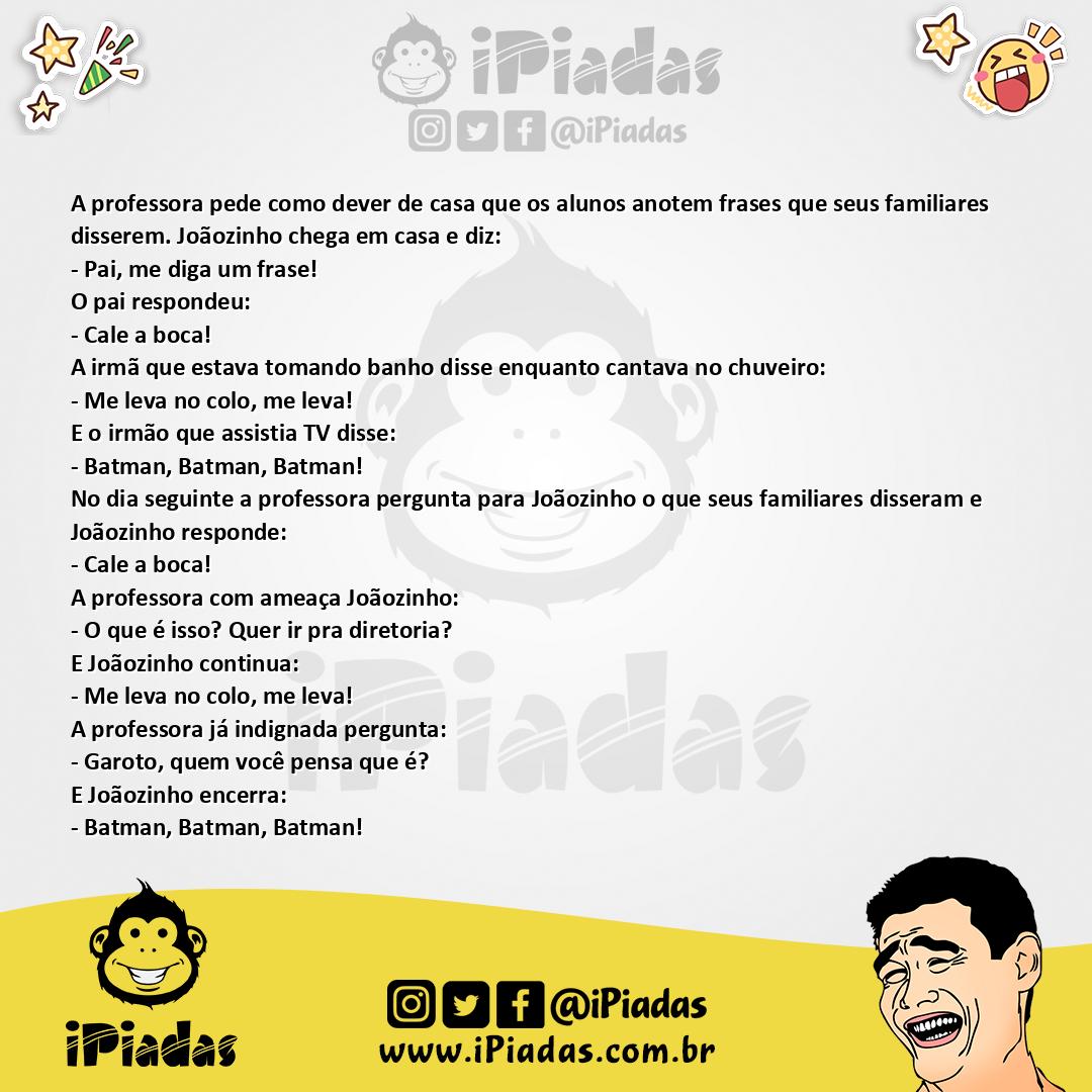 Ilustração da piada Dever de Casa Familiar no iPiadas