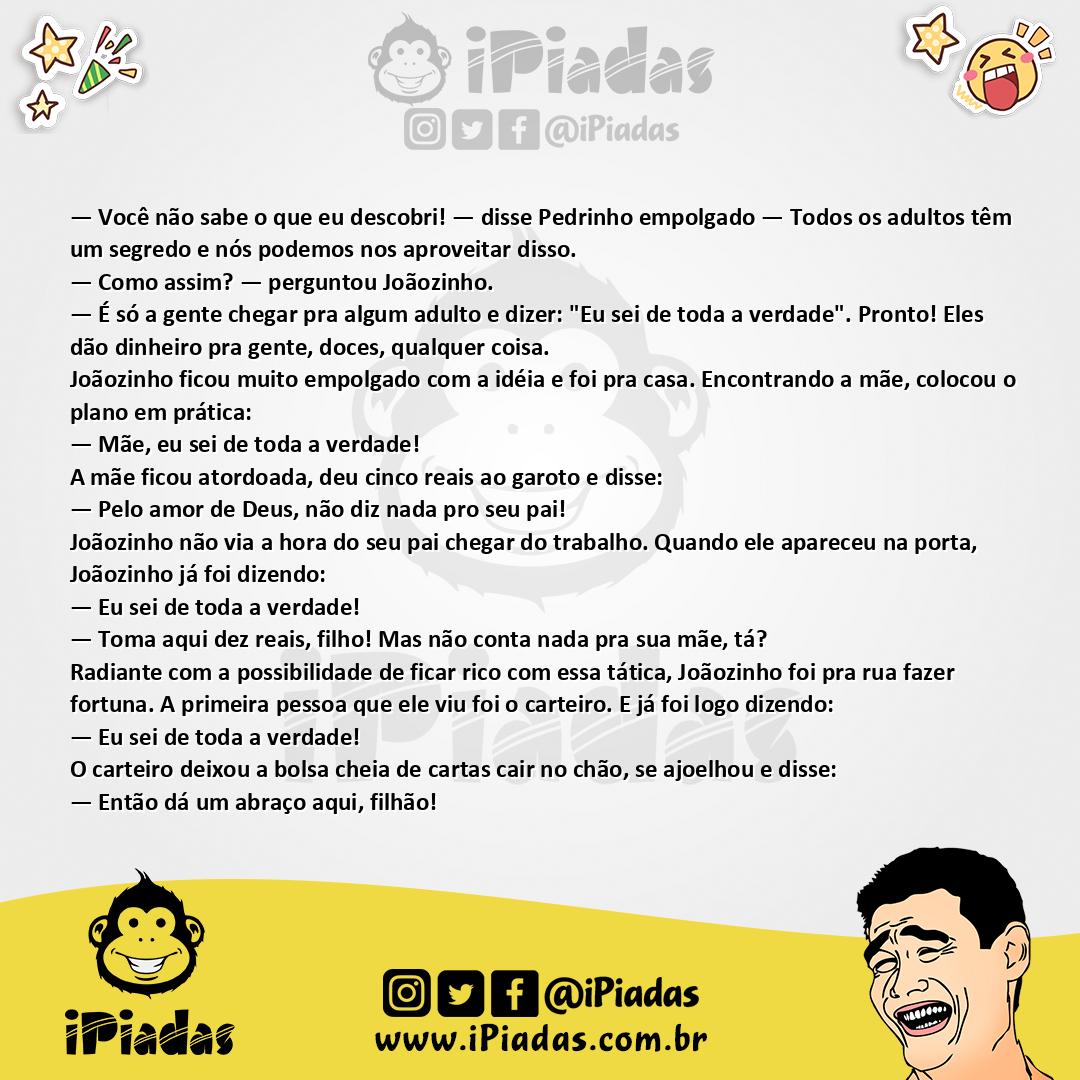 Ilustração da piada Eu Sei Toda a Verdade no iPiadas
