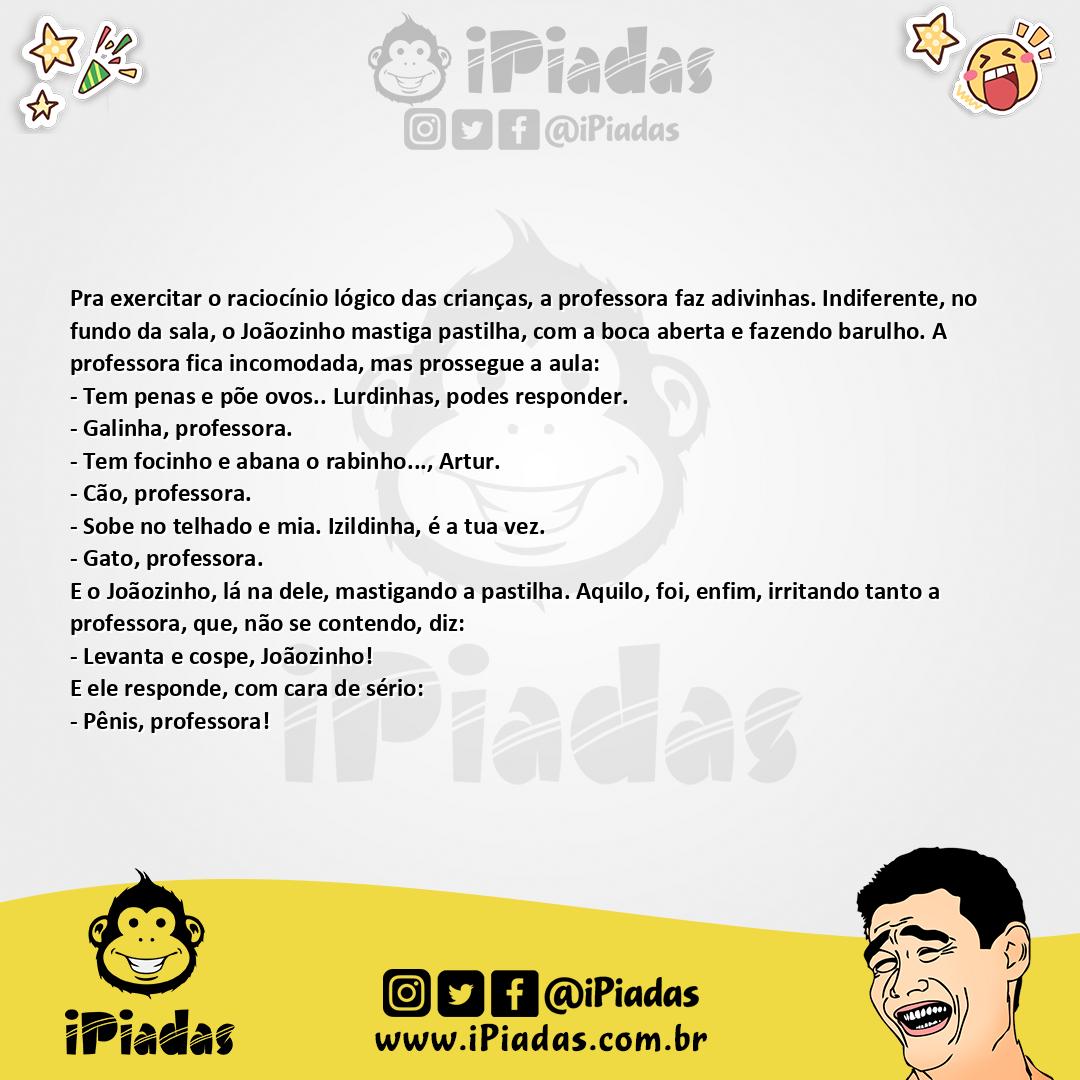 Ilustração da piada Exercícios de raciocínio no iPiadas