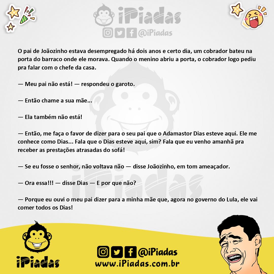 Ilustração da piada Falando com o cobrador no iPiadas