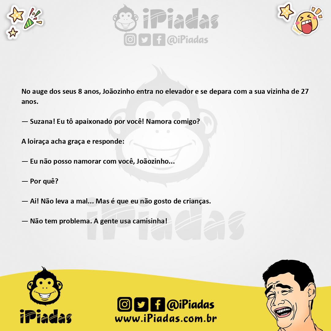 Ilustração da piada Joãozinho apaixonado no iPiadas