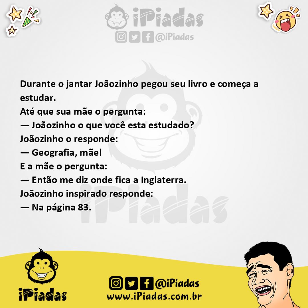 Ilustração da piada Joãozinho e a Geografia no iPiadas