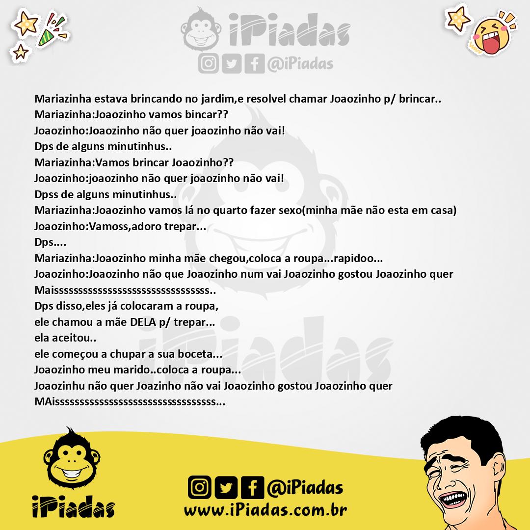 Ilustração da piada Joãozinho e Mariazinha no iPiadas