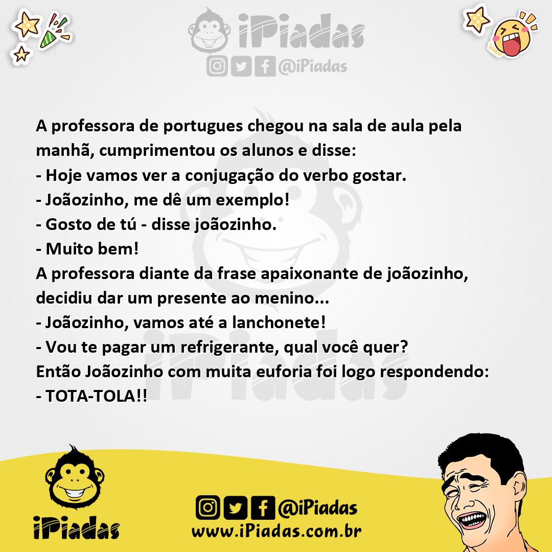 Ilustração da piada Joãozinho gosta da professora no iPiadas