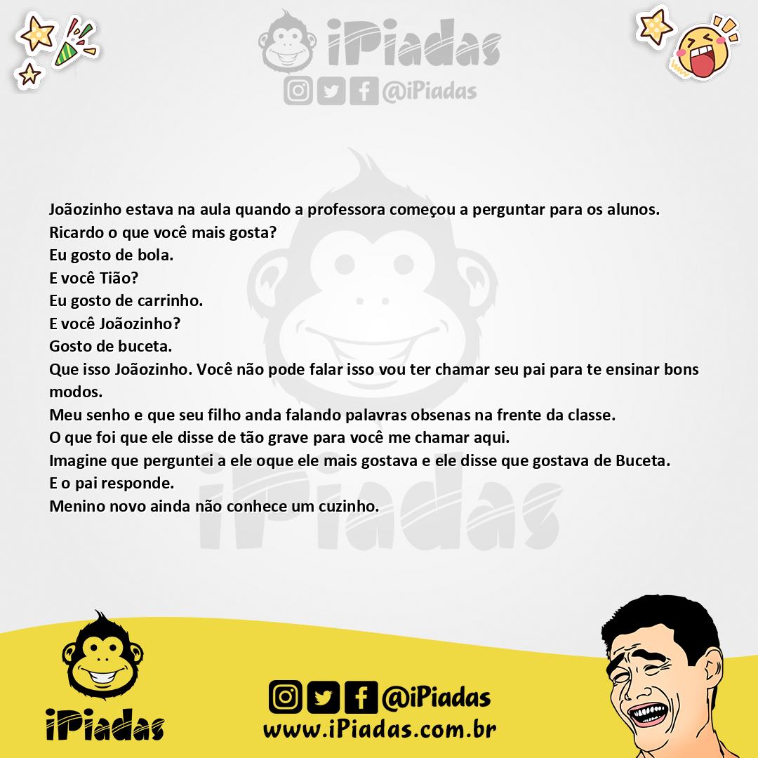 Ilustração da piada Menino Novo no iPiadas