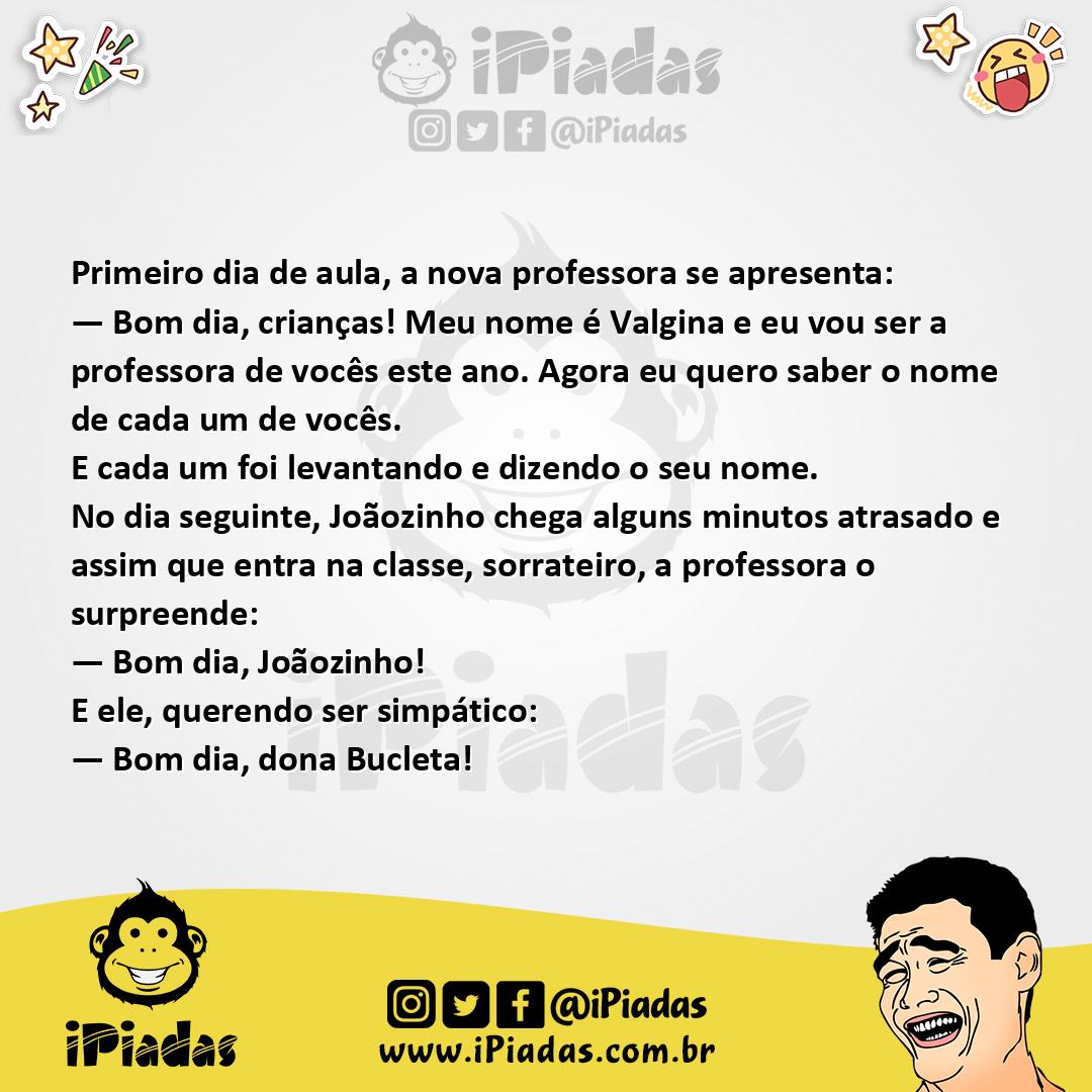 Ilustração da piada Nome da Professora no iPiadas