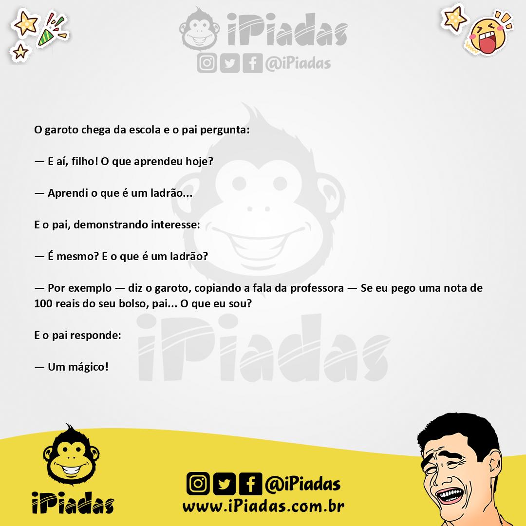 Ilustração da piada O que é ladrão? no iPiadas