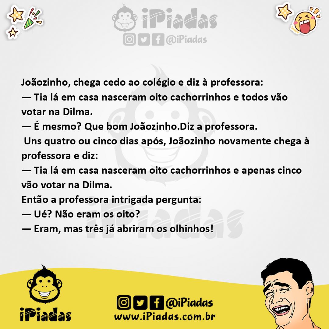 Ilustração da piada Oito Cachorrinhos. no iPiadas