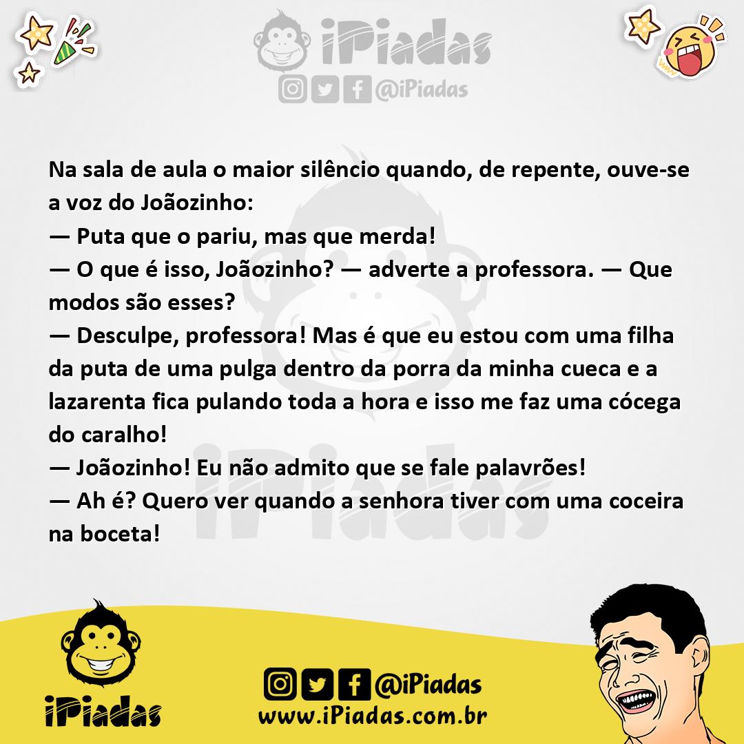 Ilustração da piada Palavrões do Joãozinho no iPiadas