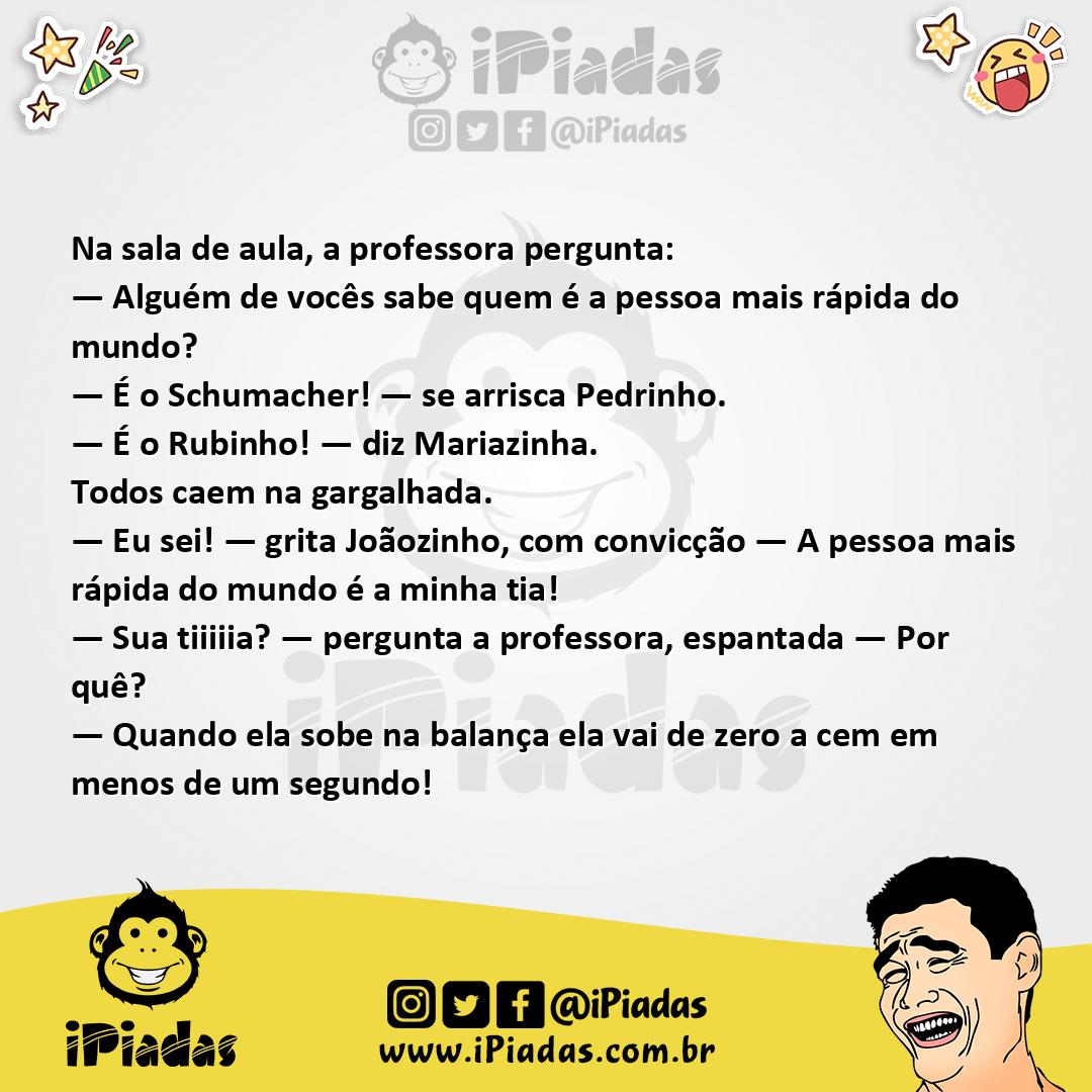 Ilustração da piada Pessoa Mais Rápida no iPiadas