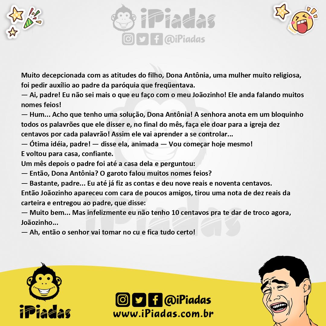 Ilustração da piada Preço dos Palavrões no iPiadas
