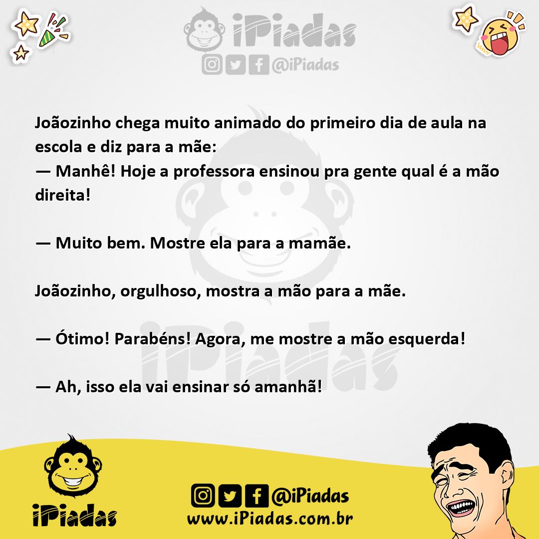 Ilustração da piada Primeira mão no iPiadas